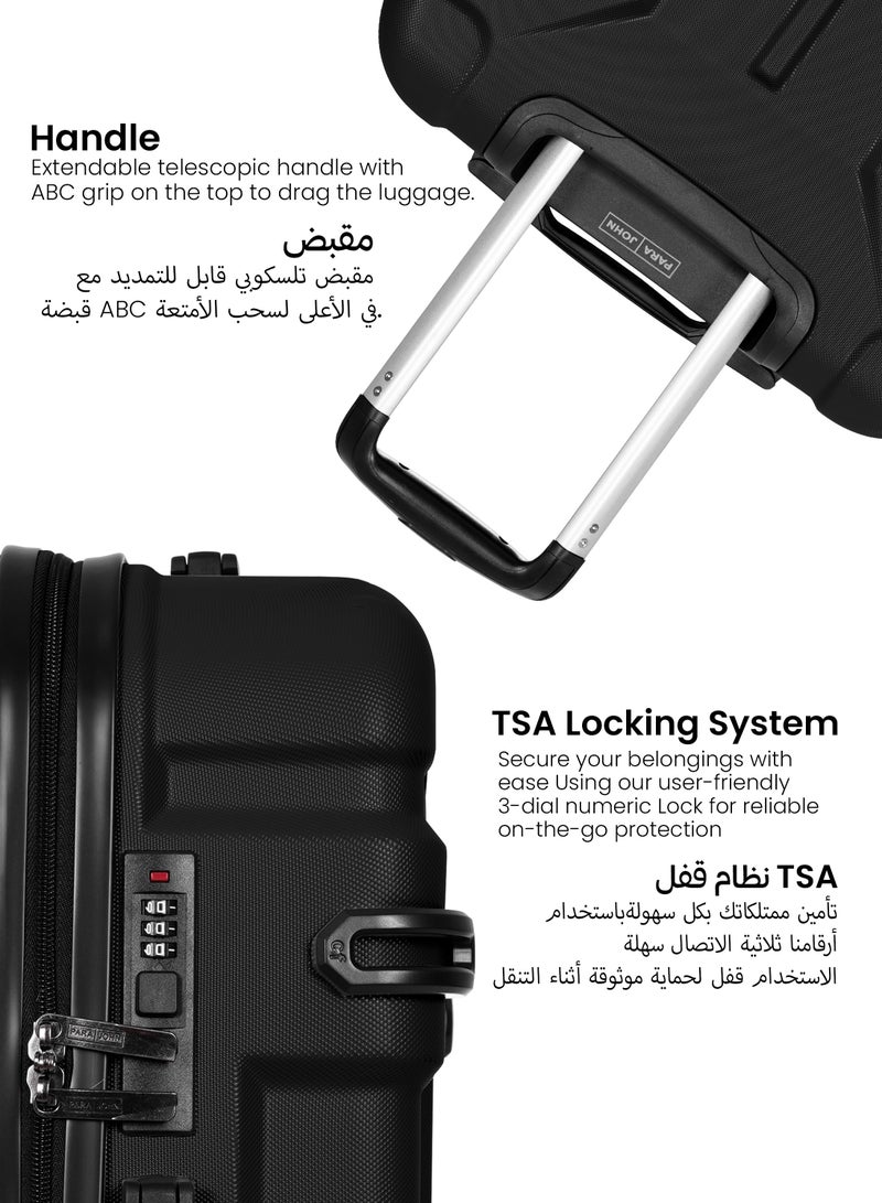 بارا جون طقم ترولي ABS من 3 قطع - أسود - للرحلات  - Image 3