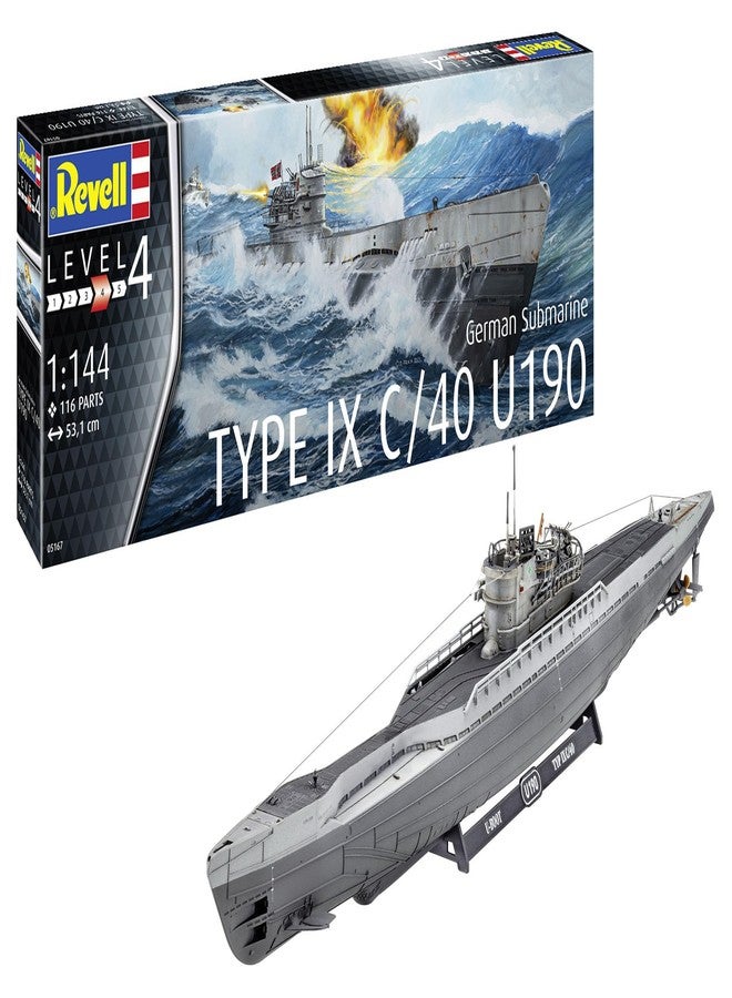 Revell RV05167 Kit 1:144-German Submarine Type IX C/40 (U190), Unpainted - Image 1