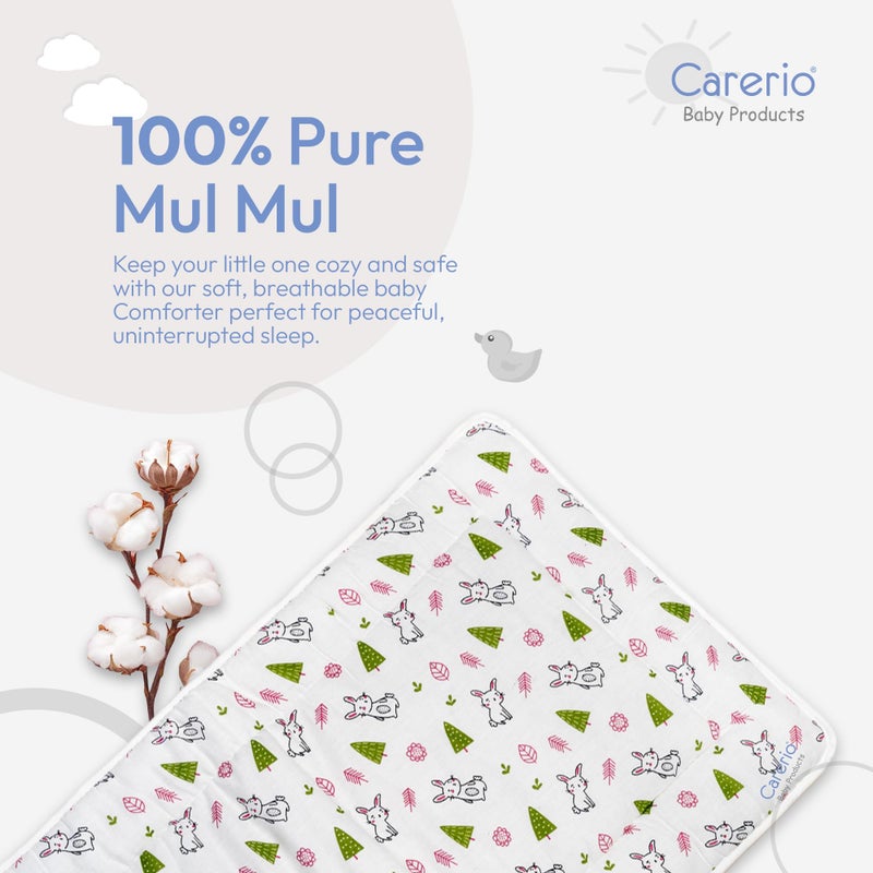 Carerio Newborn Baby Godadi, Soft Mulmul Cotton Baby Bed, Godadi, Crib Sheet, Cartoon Mat Bedding, Multicolor (Large, Bunny Meadow (06)) - Image 2