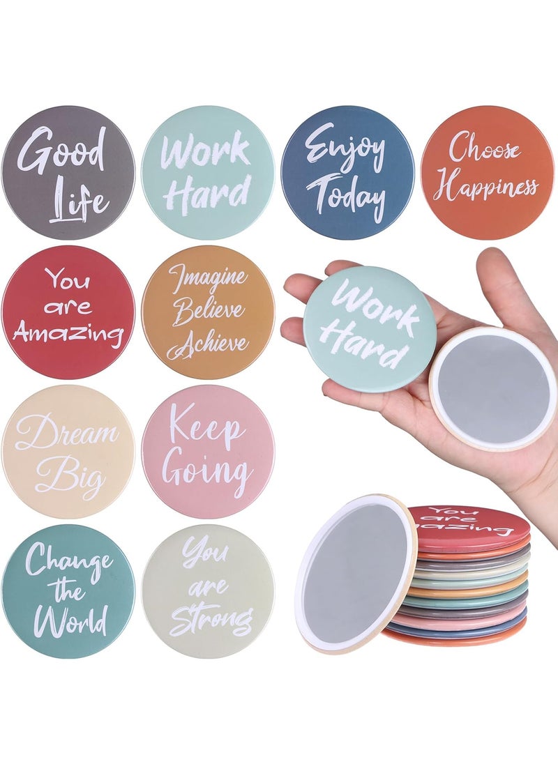 WarmShine - 30 Pcs Employee Appreciation Gifts Bulk Inspirational Compact Mirror Round Small Makeup Mirror Portable Pocket Mini Mirror Thank You Gift for Women Nurse Teacher Team Coworker Staff - Image 1