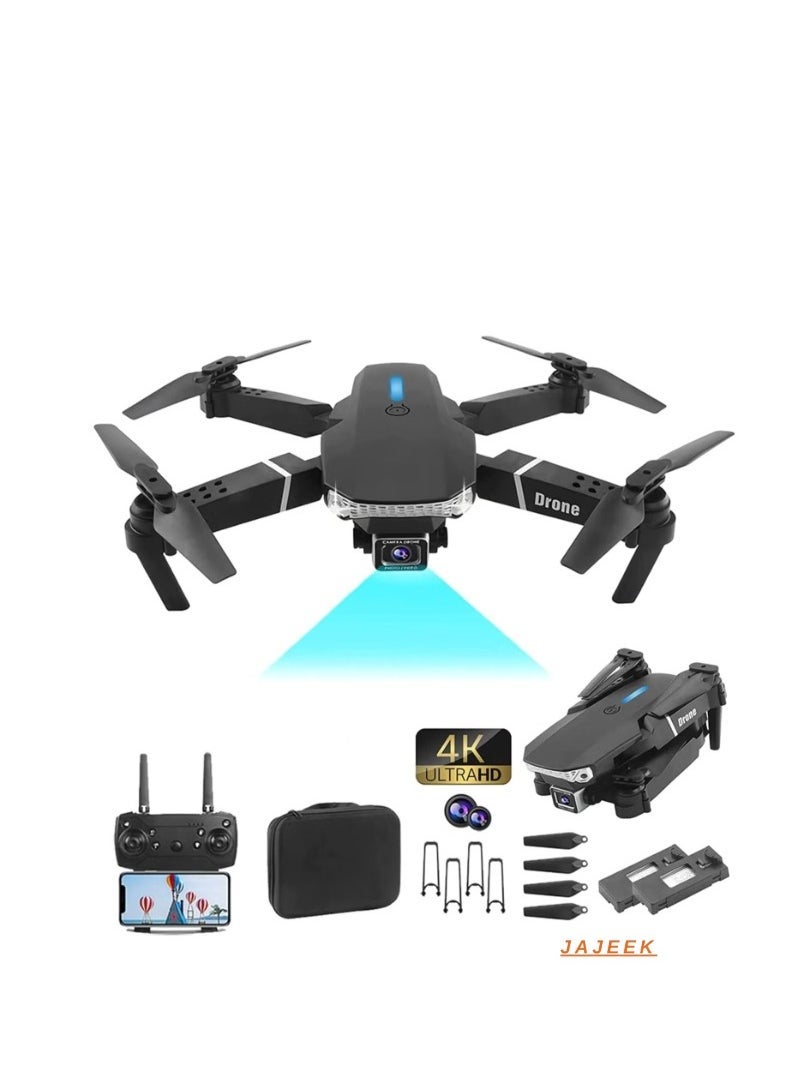 JAJEEK Explore the Skies: E88 Ayoo 4K Quad-Copter with FPV Control | High-Definition Camera, Foldable Design, Long Battery Life, and Easy Navigation for Aerial Photography & Smooth Flights | Wi-Fi FPV Streaming | Smart Altitude Hold | Gesture Control | One-Key Return | Compact & Lightweight - Image 1