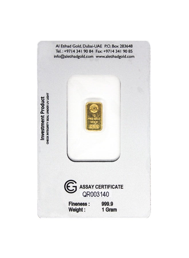 ETIHAD 1 gram 999.9 Pure Gold Bar AL ETIHAD - Image 2