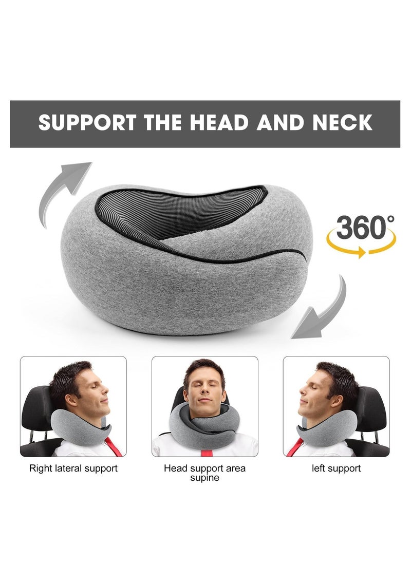 Arabest Travel Pillow, 2024 New Travel Pillow, Memory Cotton Travel Pillow, Can Store U-Shaped Pillow, Suitable for Airplanes, Cars, Offices, Upright Sleeping Neck Pillow (Gray)  - Image 5