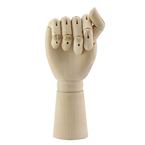 TAPBULL Wood Artist Drawing Manikin Articulated Mannequin with Wooden Flexible Fingers 10" Left Hand (10 inches-The Right Hand) - Image 5