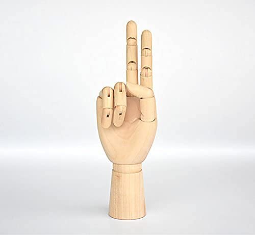 TAPBULL Wood Artist Drawing Manikin Articulated Mannequin with Wooden Flexible Fingers 10" Left Hand (10 inches-The Right Hand) - Image 2