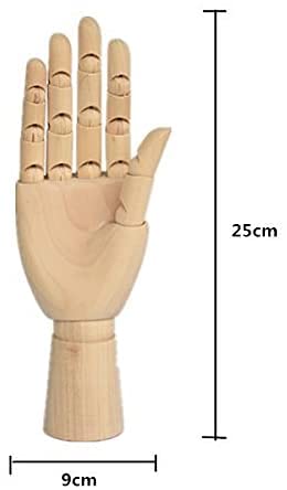 TAPBULL Wood Artist Drawing Manikin Articulated Mannequin with Wooden Flexible Fingers 10" Left Hand (10 inches-The Right Hand) - Image 3