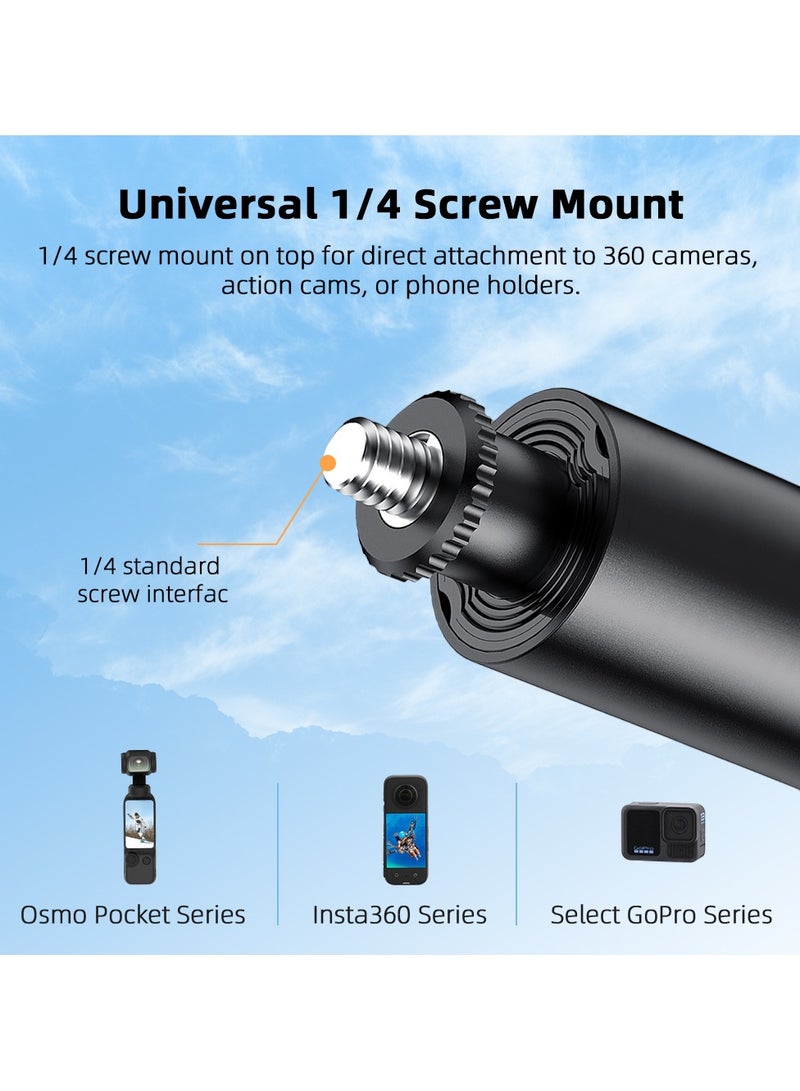 Invisible Selfie Stick, 1/4 Extendable Monopod Pole, Camera Stick  for Insta360 X5 X4, DJI OSMO Pocket 3/Action 4, Wrist Strap Included (130cm) - Image 5
