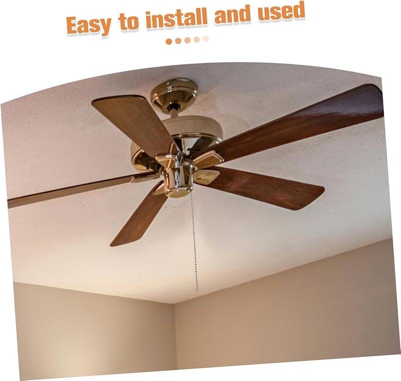 Silver Ceiling Pull Chain Extension with Connector for Fan Light Bed Lamp Accessories - Image 4