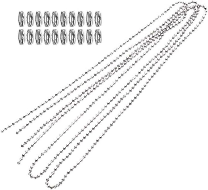 Silver Ceiling Pull Chain Extension with Connector for Fan Light Bed Lamp Accessories - Image 1