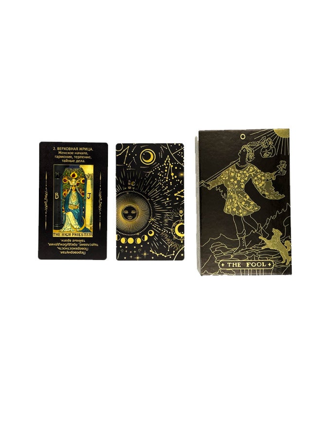 Waite Gold Foil Tarot Caro Card Tarot Color Printing Tarot Card PVC Waterproof Tarot Card Table Game Tablecloth