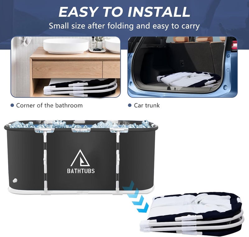 STARBRILLIANT Portable Foldable Bathtub,Separate Family Bathroom SPA Tub,Soaking Standing Bath Tub for Shower Stall,Efficient Maintenance of Temperature,Ideal for Hot Bath Ice Bath 41x23x19Inches(81 Gal Capacity) - Image 3