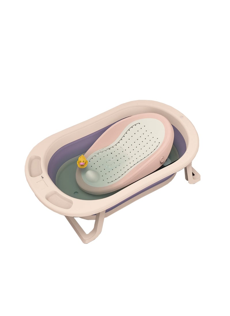 Moms Magic Foldable Bathtub with Thermometer – Storage Box, Easy to Clean, Color-Changing Water Plug, Comfortable for Babies to Sit or Lie Down  - Image 1