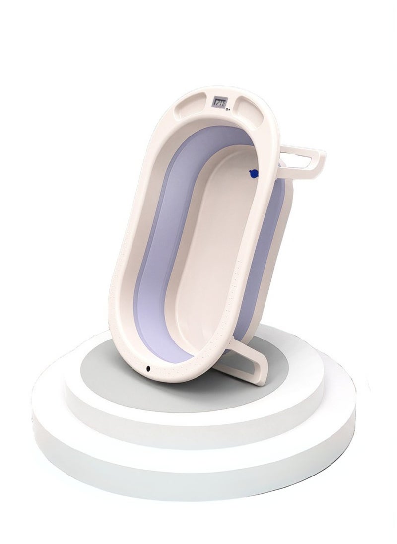 Moms Magic Foldable Bathtub with Thermometer – Storage Box, Easy to Clean, Color-Changing Water Plug, Comfortable for Babies to Sit or Lie Down  - Image 3