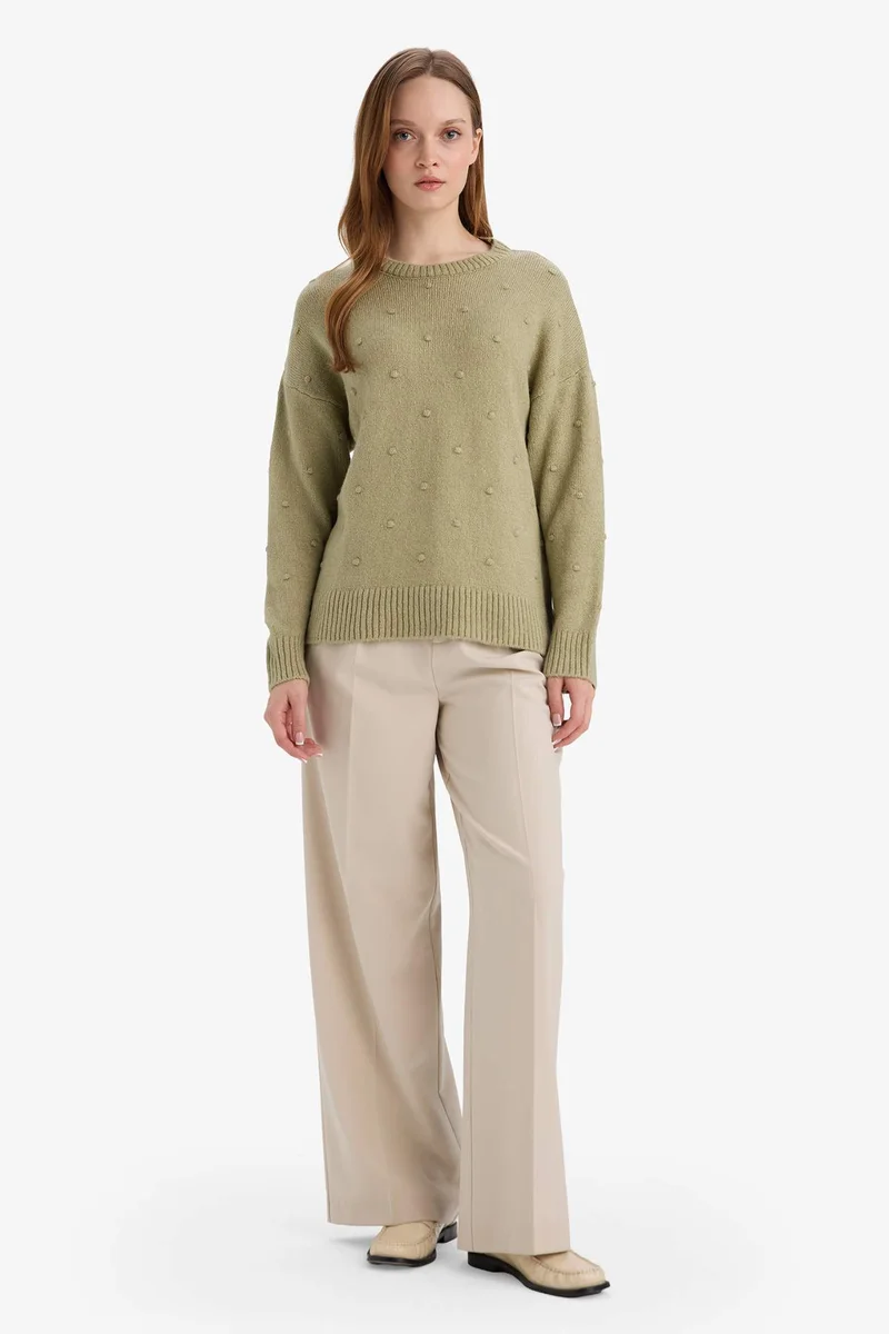 ديفاكتو Relax Fit Crew Neck Knitwear Pullover