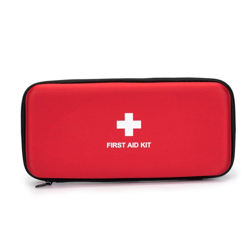 Jipemtra First Aid Hard Case Empty First Aid Hard Case First Aid EVA Hard Red Medical Bag for Home Health First Emergency Responder Camping Outdoors Red