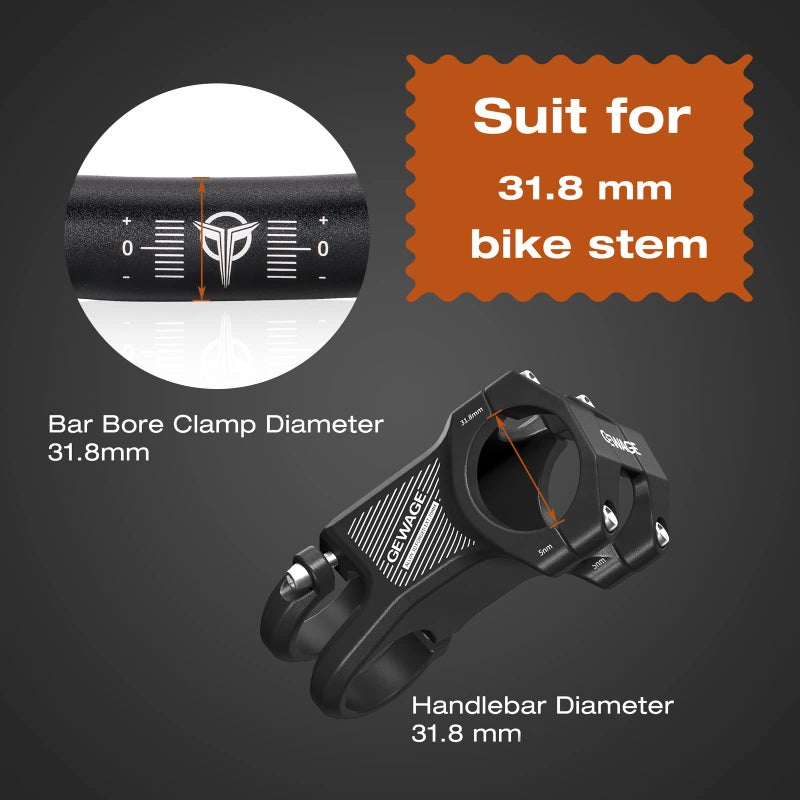 GEWAGE 31.8 Bike Handlebar - 25mm, 55mm, 70mm, 90mm,120mm Riser Handlebar - 780mm Aluminium Alloy Mountain Bike Bicycle Handlebars - Image 3