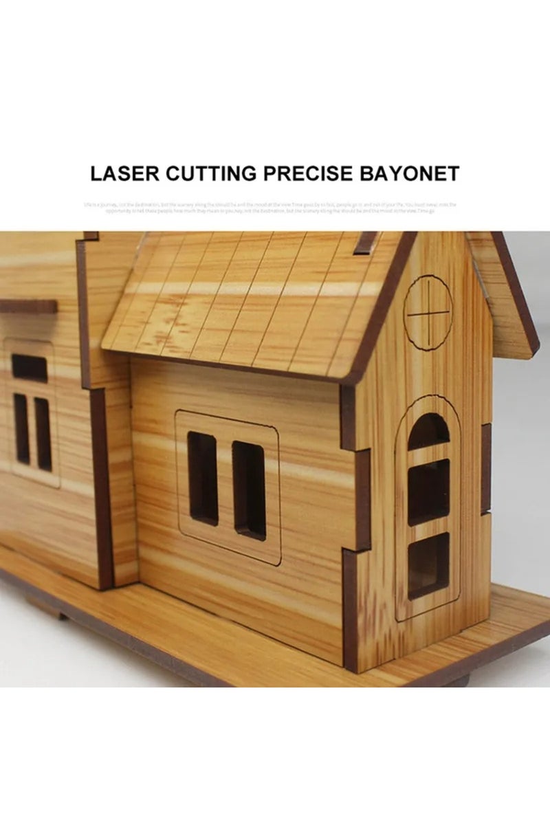 erorex 3D Wooden Puzzle Model GamesCozy Cottage DIY Handmade Mechanical wooden house for Kids Adult Kit ... - Image 4