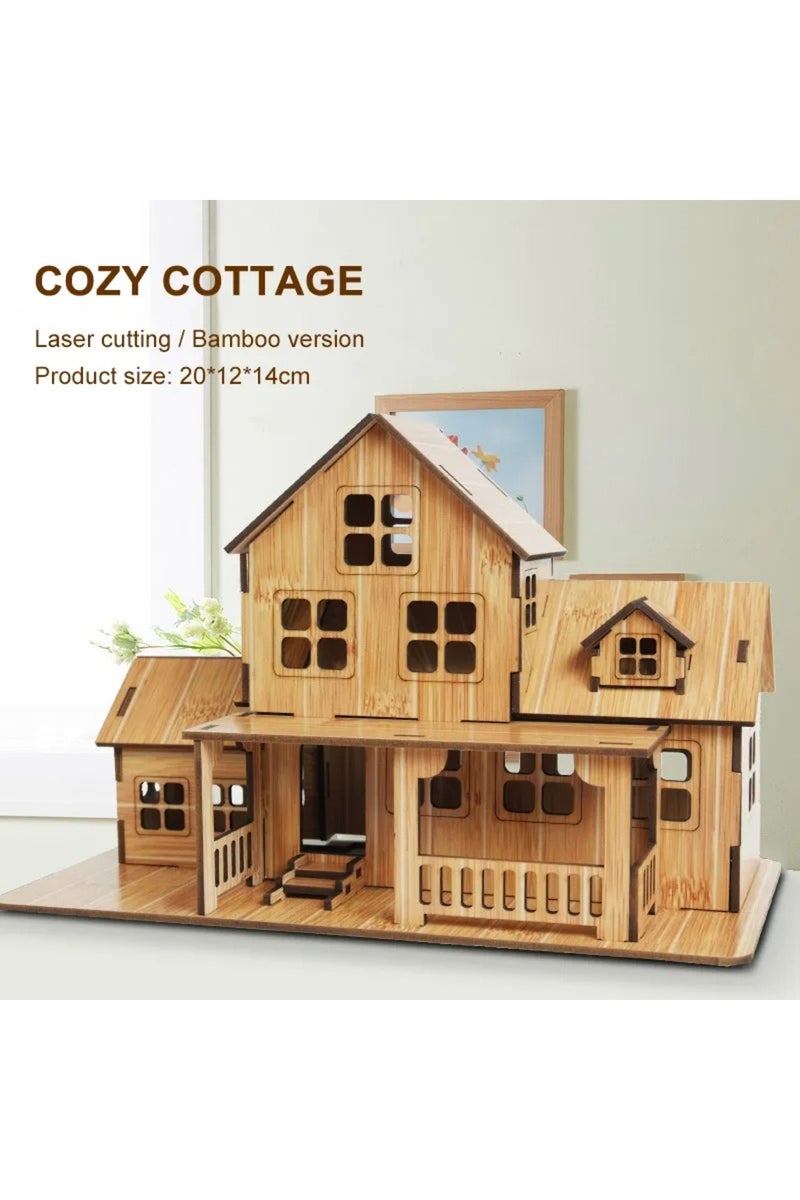 erorex 3D Wooden Puzzle Model GamesCozy Cottage DIY Handmade Mechanical wooden house for Kids Adult Kit ... - Image 1