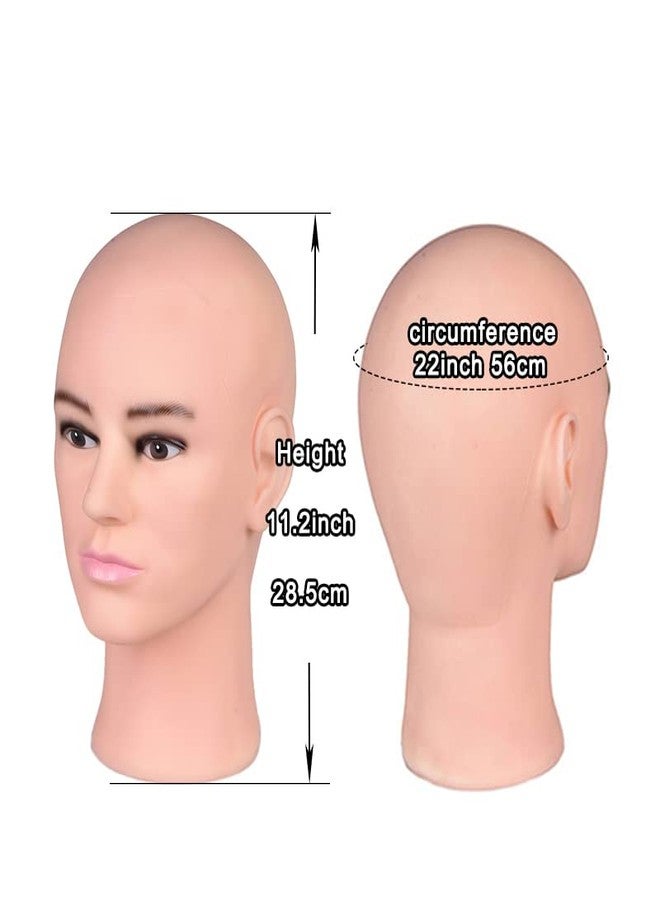 BLUSHIA Bald Mannequin Head Male Wig Head Professional Cosmetology for Wig Making and Display Hat Helmet Glasses or Masks Display Head Model - Image 2