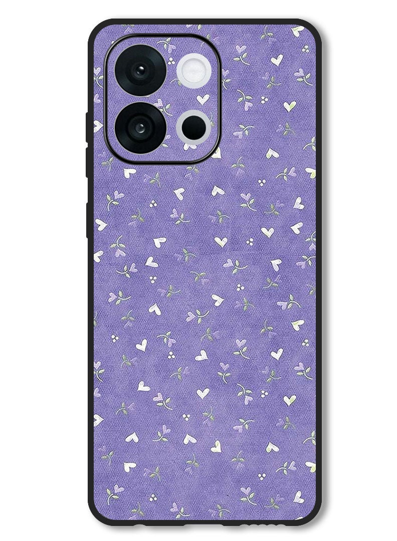 Theodor Case Compatible with OnePlus 13T 6.32 Inch Protection Shockproof Bumper Cover Hearts Purple Background - Image 1