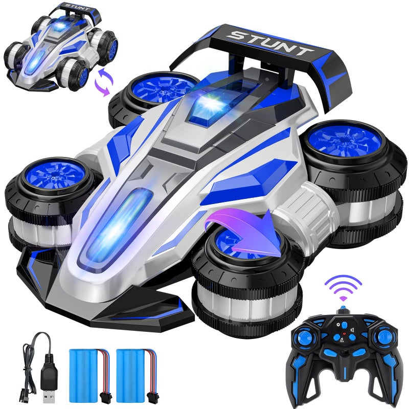 ZSYMIMRC High Speed Drift Remote Control Stunt Deformation Car Birthday Gifts for Boys and Girls 416 Years Old Blue - Image 2