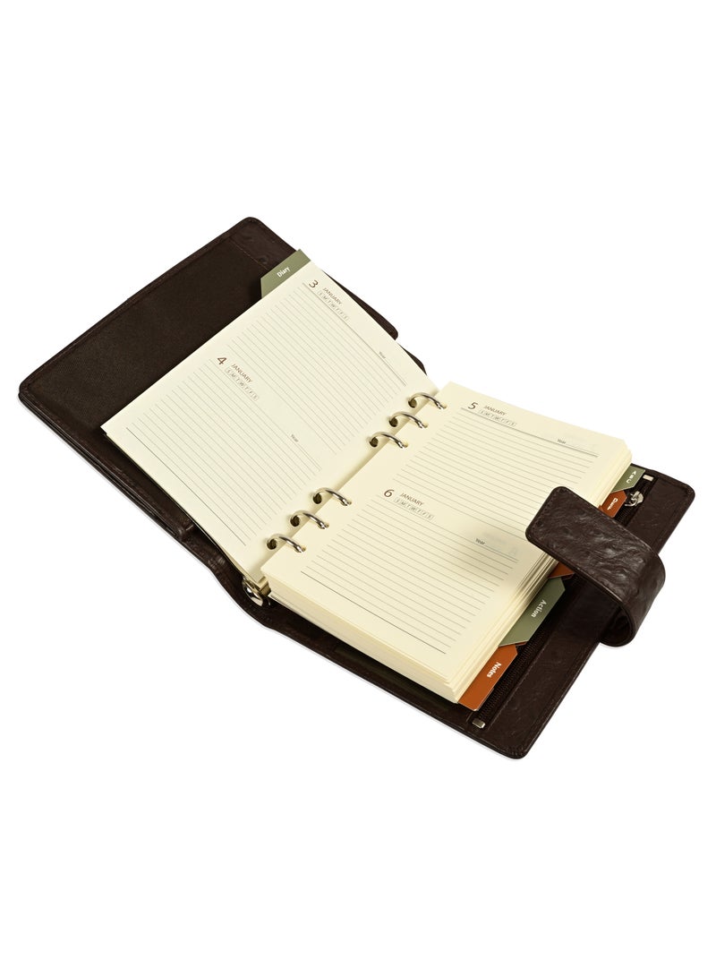 FIS منظم جلد FIS® "ستروثيو" ومجلة نشاط، الحجم: (11x17 سم)، اللون: بني_ FSORLO4BR - Image 1