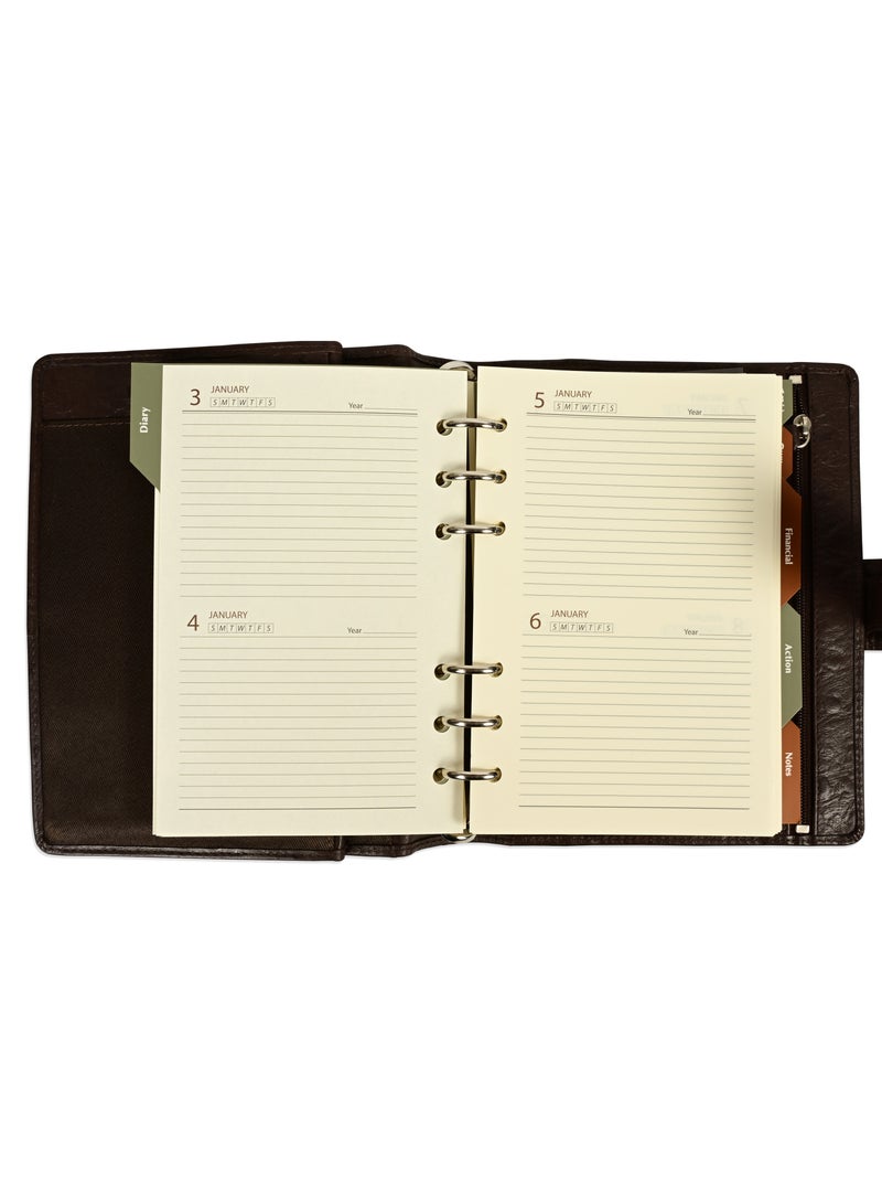 FIS منظم جلد FIS® "ستروثيو" ومجلة نشاط، الحجم: (11x17 سم)، اللون: بني_ FSORLO4BR - Image 4