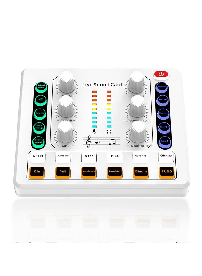 Arabest Sound Card, Mini Audio Mixer Board for PC Computer Phone, Voice Changer Sound Card Fit for PS4, Xbox, Switch, DJ Mixer, Podcast for Music Recording Karaoke Singing Broadcast, Recording Card - Image 1