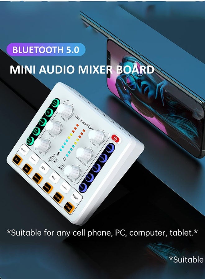 Arabest Sound Card, Mini Audio Mixer Board for PC Computer Phone, Voice Changer Sound Card Fit for PS4, Xbox, Switch, DJ Mixer, Podcast for Music Recording Karaoke Singing Broadcast, Recording Card - Image 3