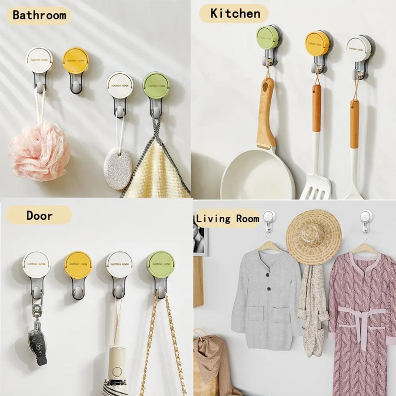ENNCOZY Vacuum Suction Cup Hook Wall Clips for Hanging Towel Clothes Kitchen Utensils DrillFree Installation Removable Reusable Wall Mounted Bathroom Hanger Multicolor Pack of 2 - Image 5