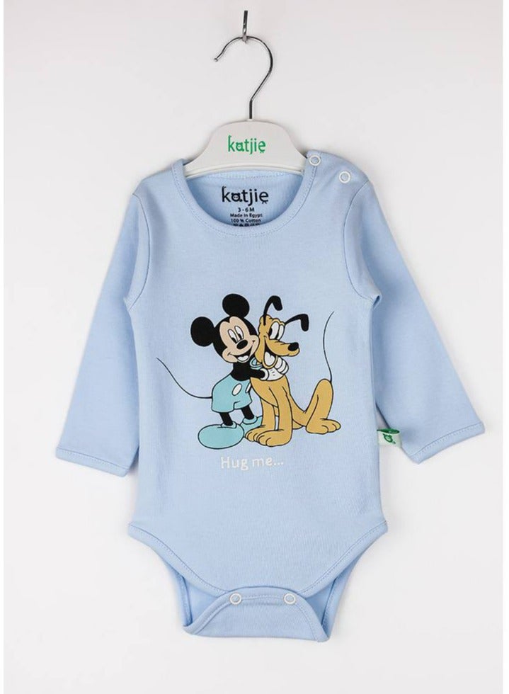 كاتجي باك يحتوي علي 3 قطع سالوبت قطن كم مطبوع برسومات ميكي للبيبي - Image 2