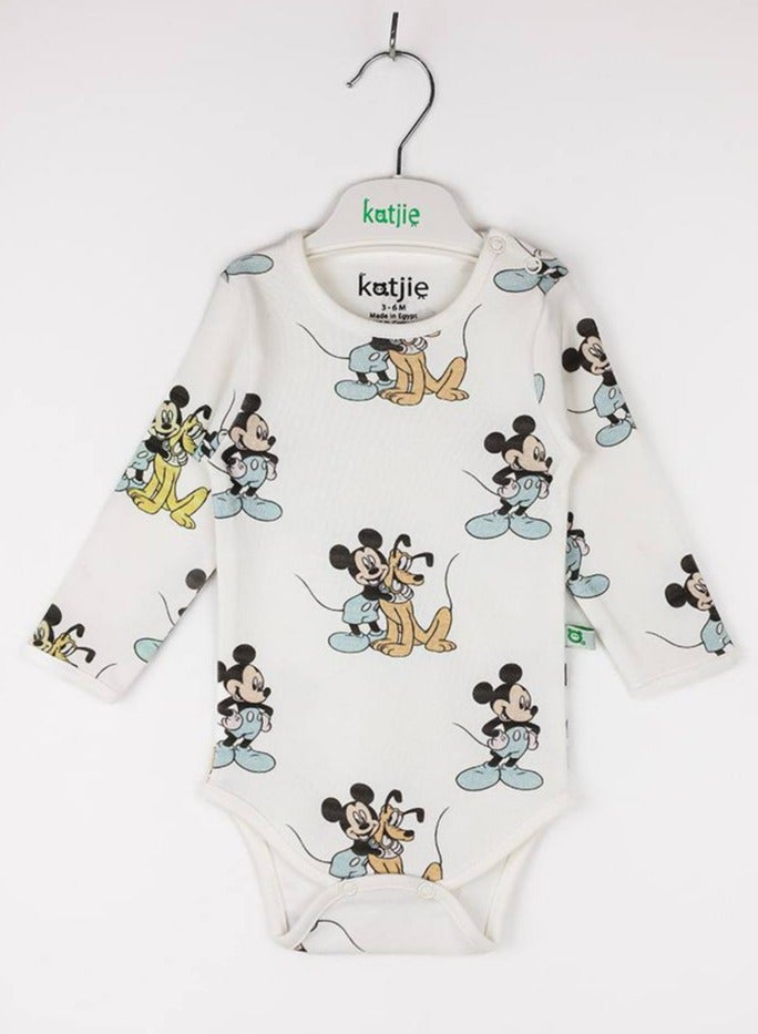 كاتجي باك يحتوي علي 3 قطع سالوبت قطن كم مطبوع برسومات ميكي للبيبي - Image 3