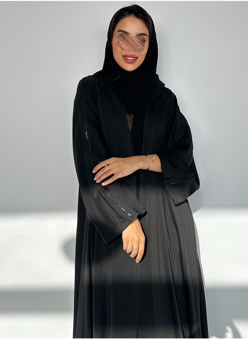 Black summer double cloche abaya with silk fabric - pzsku/Z2701230B2AD5AB5C4D00Z/45/_/1718807039/675d773f-4b74-4425-ac65-32509a52fad3