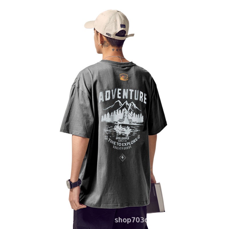200G Pure Cotton Short-Sleeved T-Shirt Men'S Summer Heavyweight Loose And Versatile Youth Junior High School Student Trend - Image 5