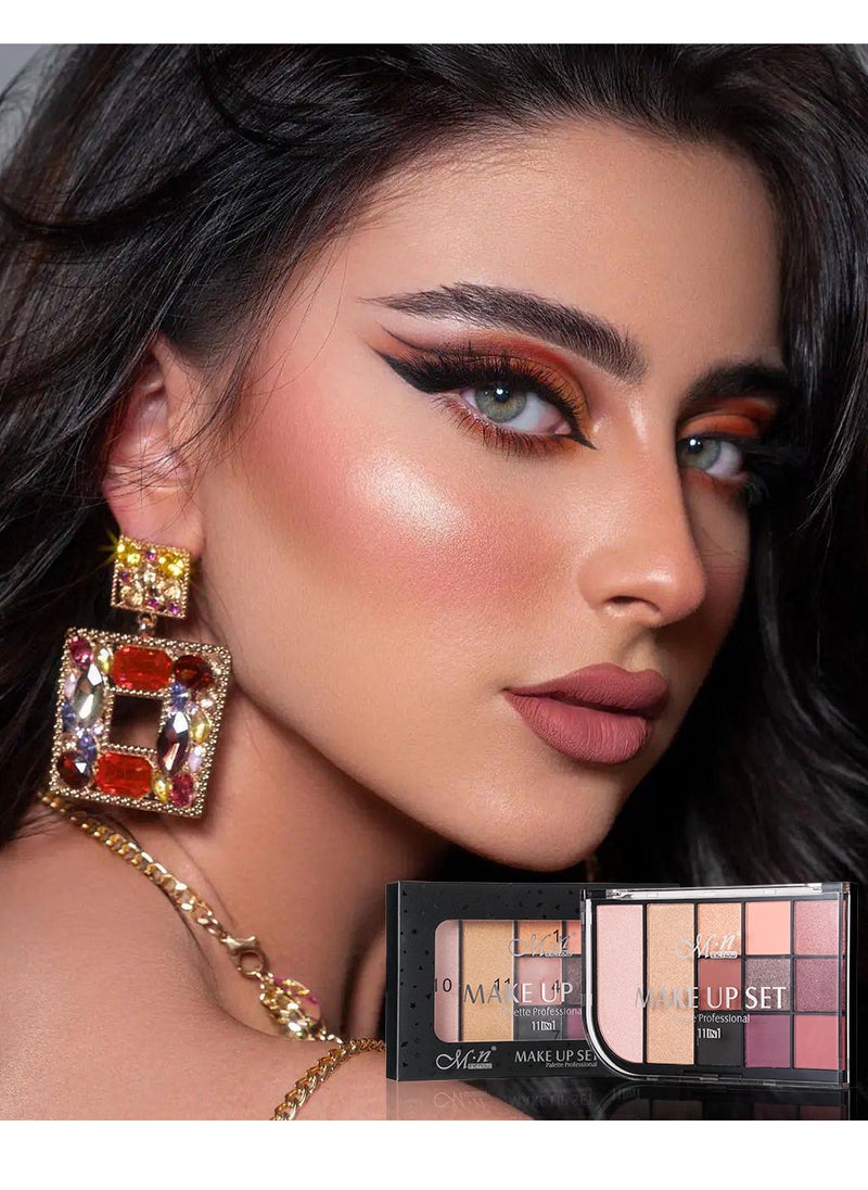 Menow New Makeup Set Palette Eyeshadow & Highlighter - 11 Colors  - Image 5