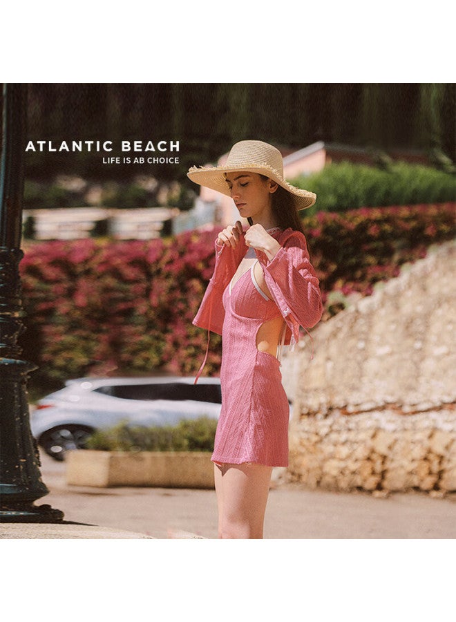 Atlanticbeach 2025 New Fashion One-piece Swimsuit For Women, Elegant Spaghetti Strap Dress-style Two-piece Set, Perfect For Vacation And Hot Springs - Image 3