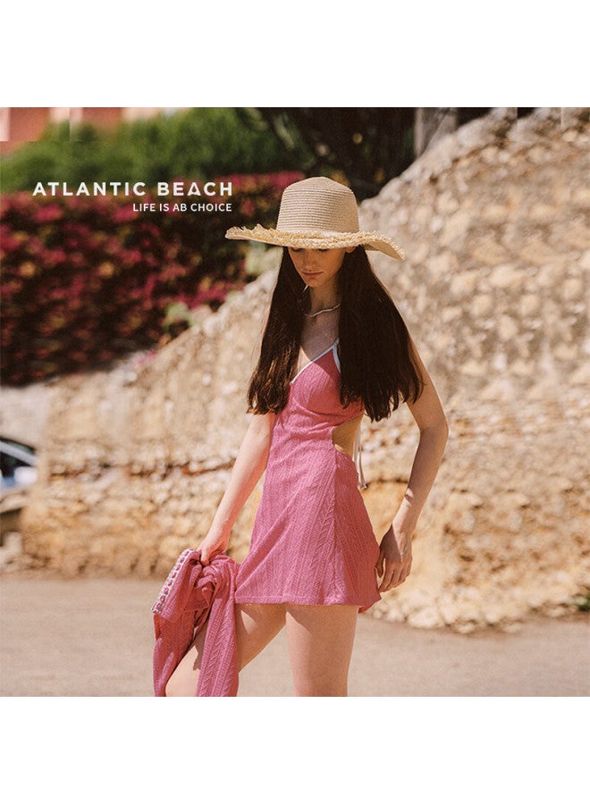 Atlanticbeach 2025 New Fashion One-piece Swimsuit For Women, Elegant Spaghetti Strap Dress-style Two-piece Set, Perfect For Vacation And Hot Springs - Image 1