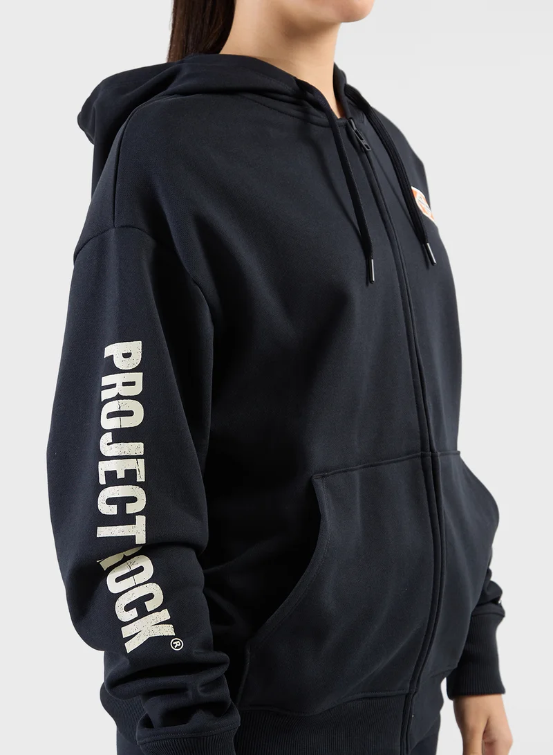 اندر ارمور Project Rock Heavyweight Full Zip Hoodie