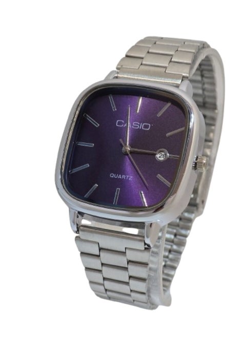 Casio Watch for Unisex LTP-E117D Analog Stainless Steel -Silver