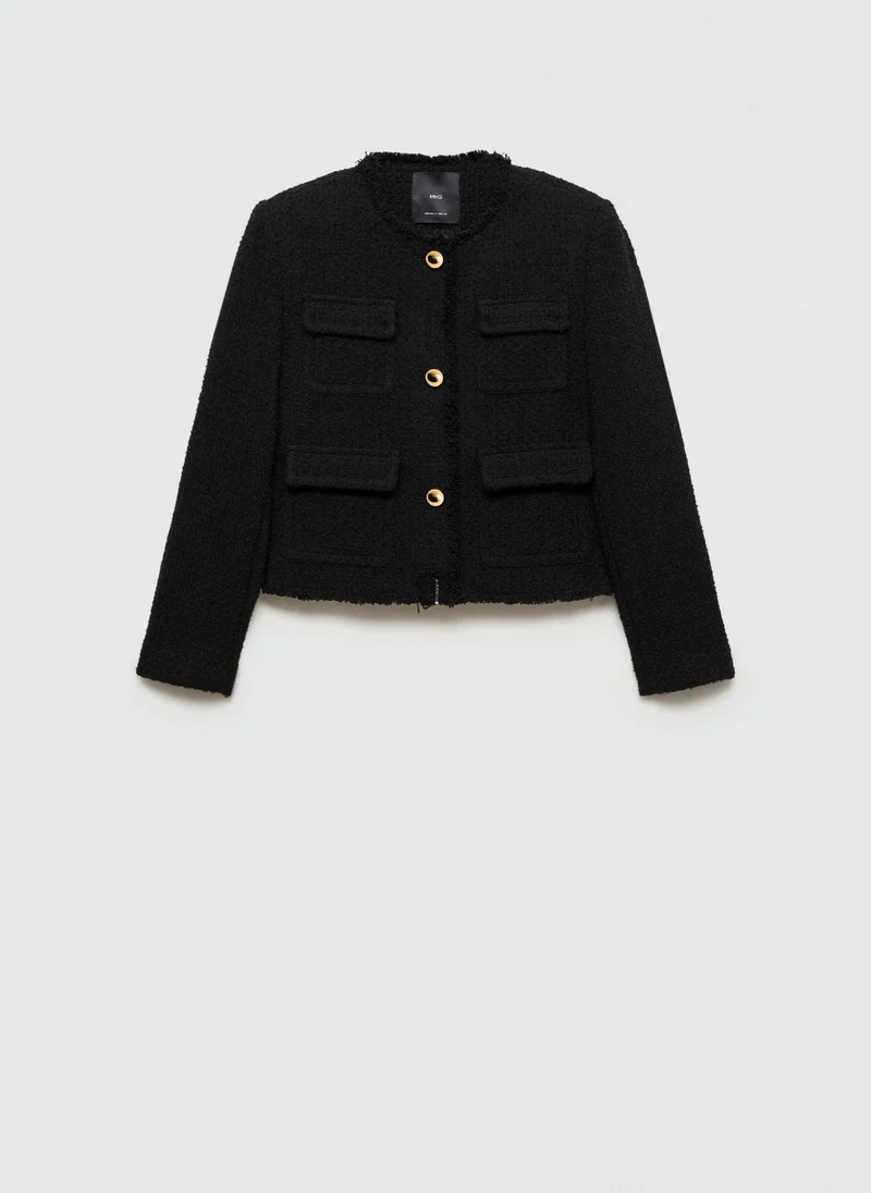 MANGO Pocket Tweed Jacket