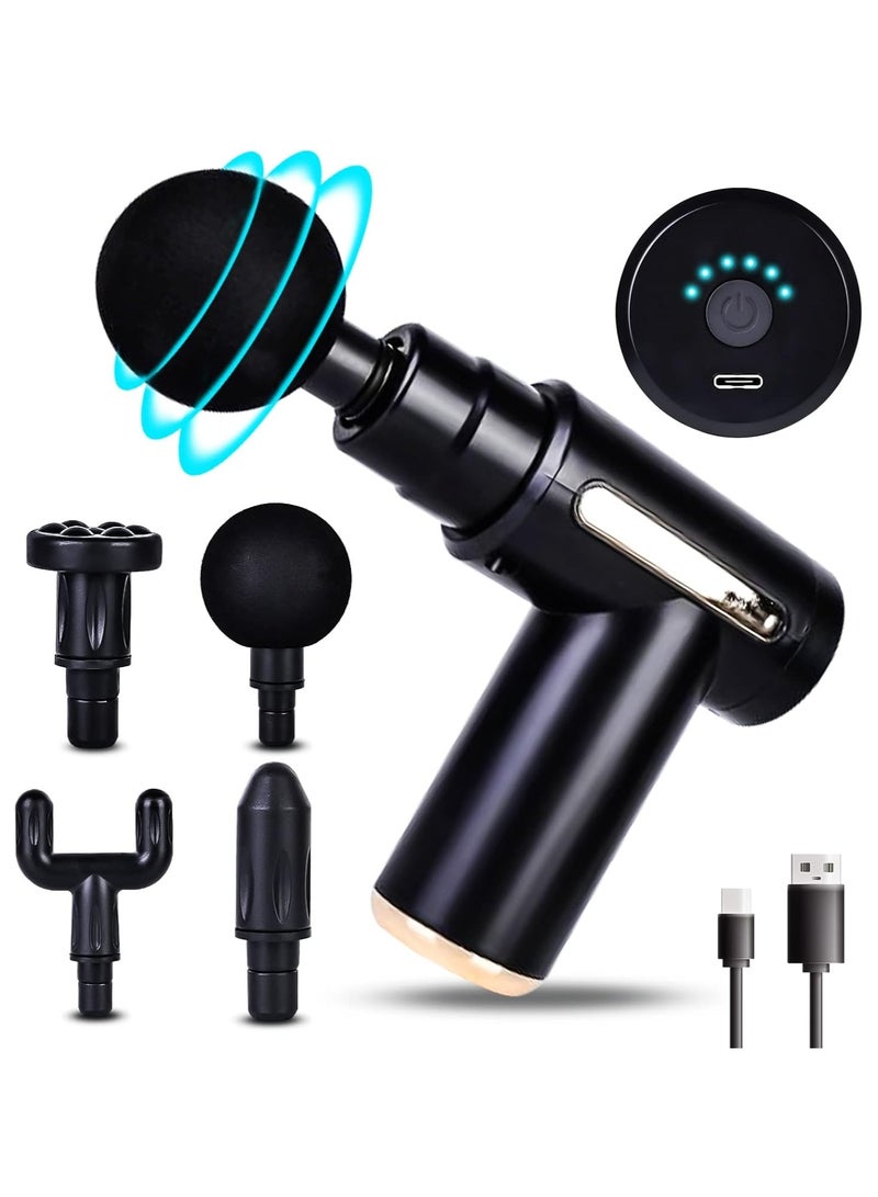 general Mini Massage Gun, Muscle Massager Portable with 6 Speeds Handheld Massager with USB C Charging Port Massage Gun, 4 Massage Heads - 40 dB Ultra Quiet - Image 1