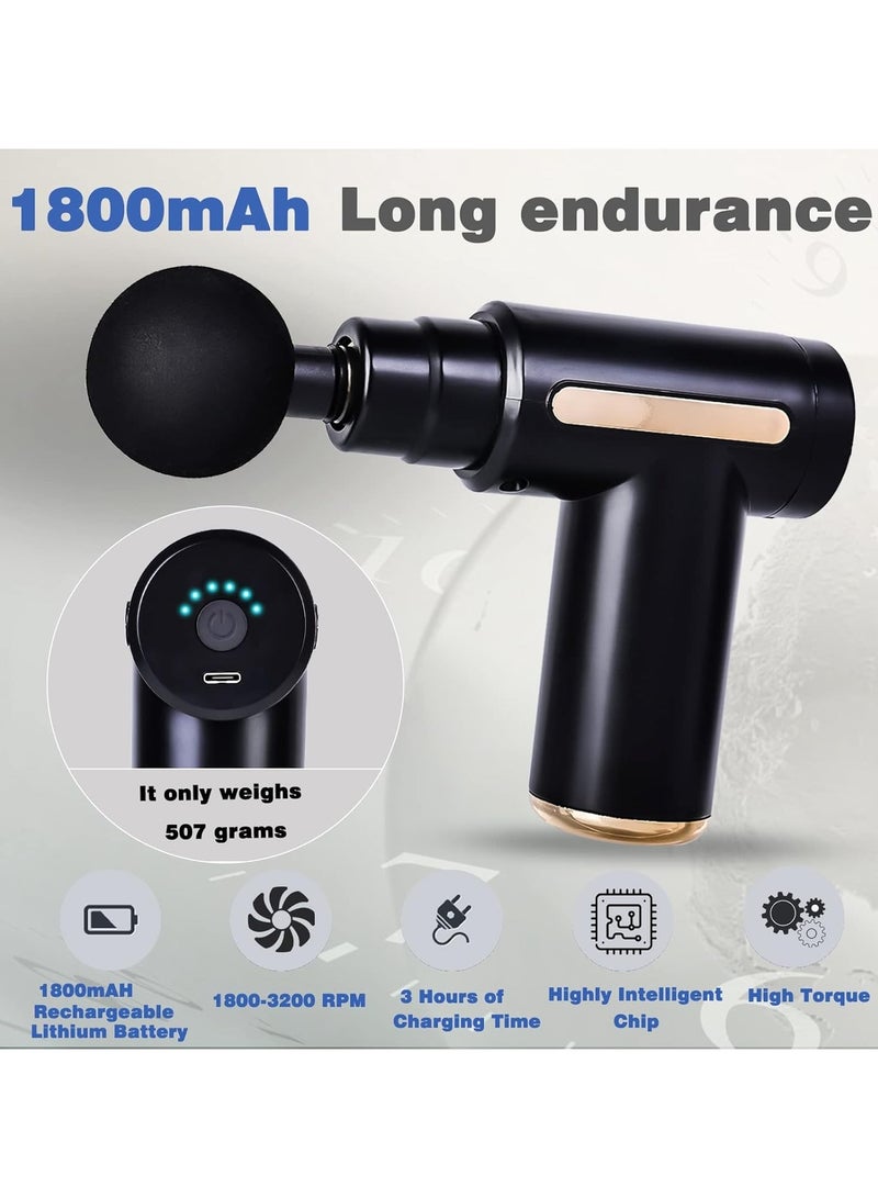 general Mini Massage Gun, Muscle Massager Portable with 6 Speeds Handheld Massager with USB C Charging Port Massage Gun, 4 Massage Heads - 40 dB Ultra Quiet - Image 2