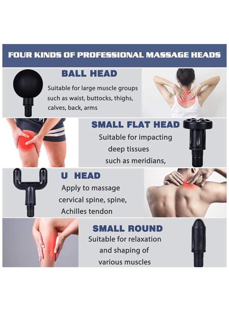 general Mini Massage Gun, Muscle Massager Portable with 6 Speeds Handheld Massager with USB C Charging Port Massage Gun, 4 Massage Heads - 40 dB Ultra Quiet - Image 5