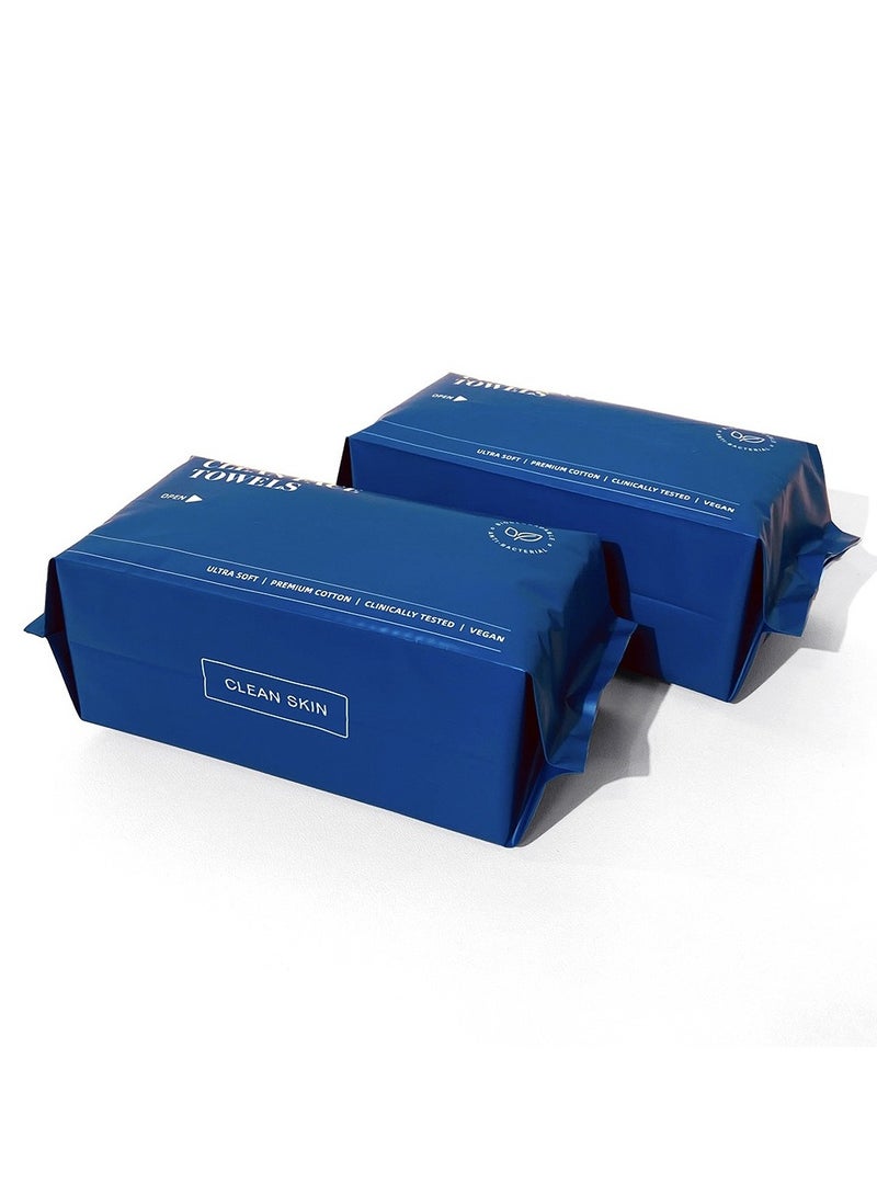 Disposable Facial Cleansing Towel, 100% Cotton Cleansing Towel, Makeup Remover Dry Towel 20*20CM, Ultra Soft Face Towel, 80 Pieces/1 Package - Image 3