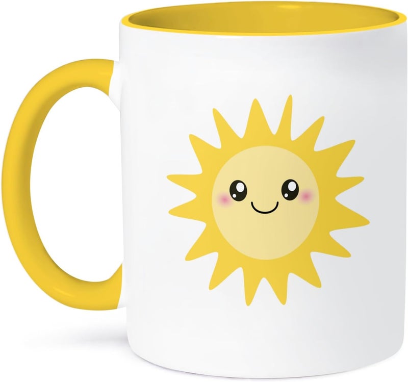 3dRose Mug 11oz YellowWhite - Image 1