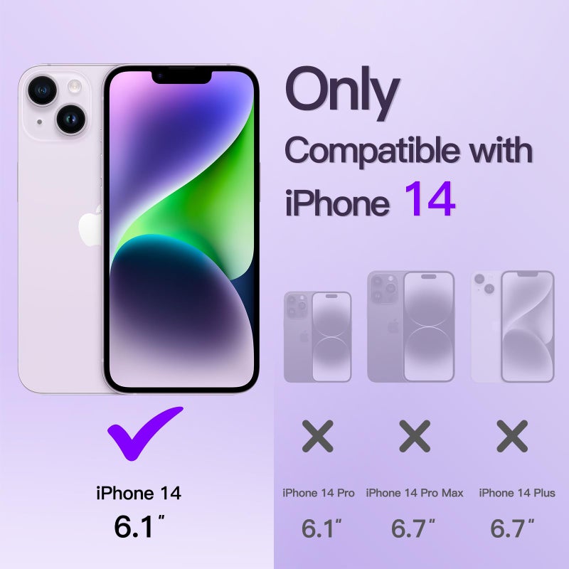 JETech Soft Clear Case for iPhone 14 6.1-Inch, Camera Lens Full Protection, Compatible with MagSafe Wireless Charging, Shockproof Electroplated TPU Phone Cover (Light Purple) - Image 2