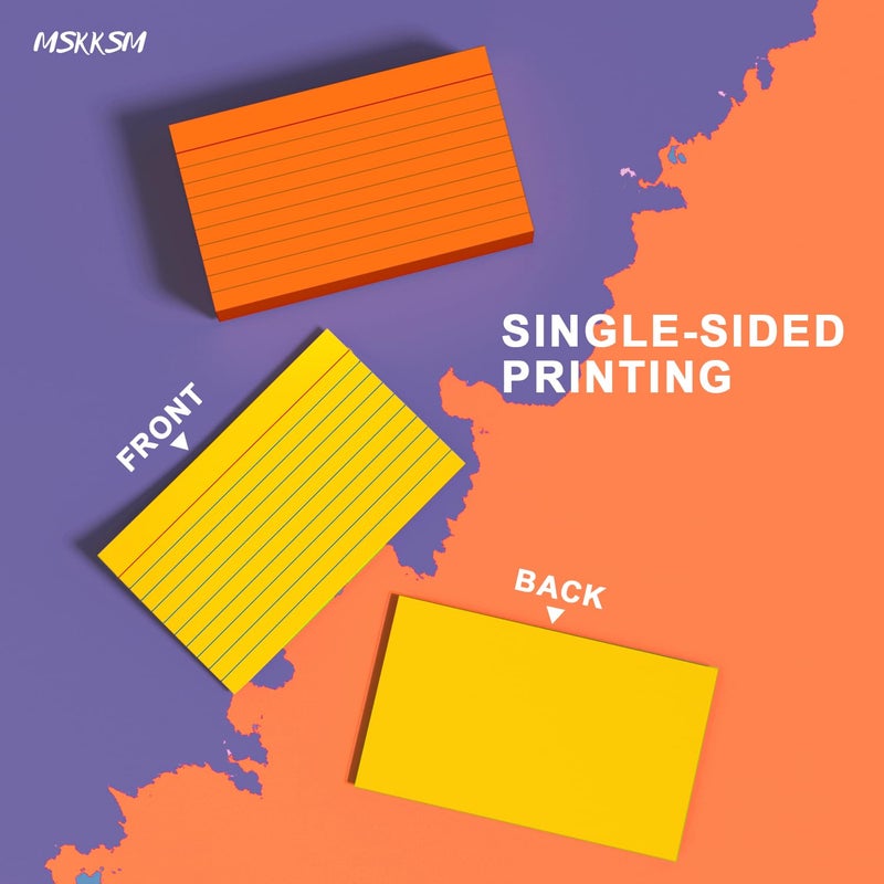 MSKKSM Colored Index Cards 3x5 Inch - 300 Count Ruled Flash Cards for Studing - Image 3