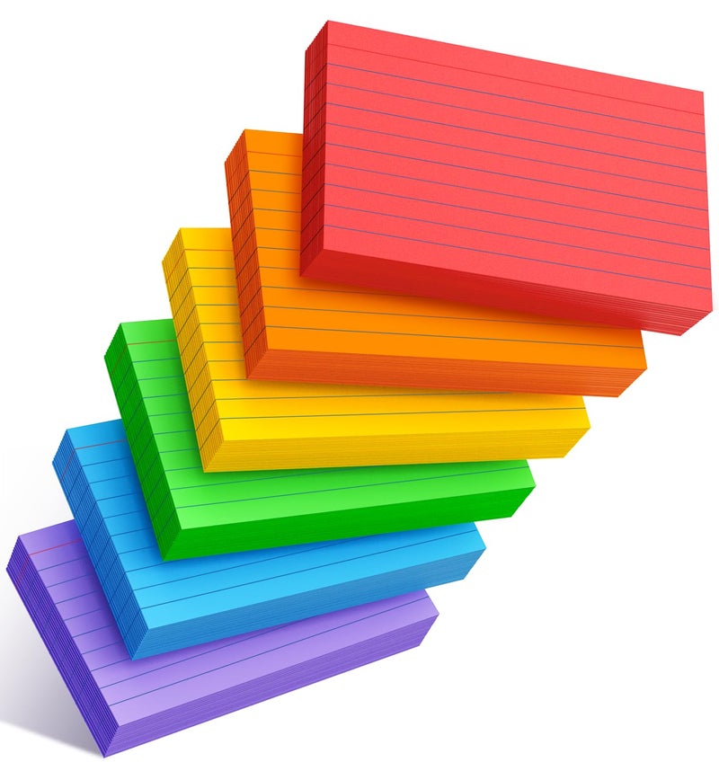 MSKKSM Colored Index Cards 3x5 Inch - 300 Count Ruled Flash Cards for Studing - Image 1