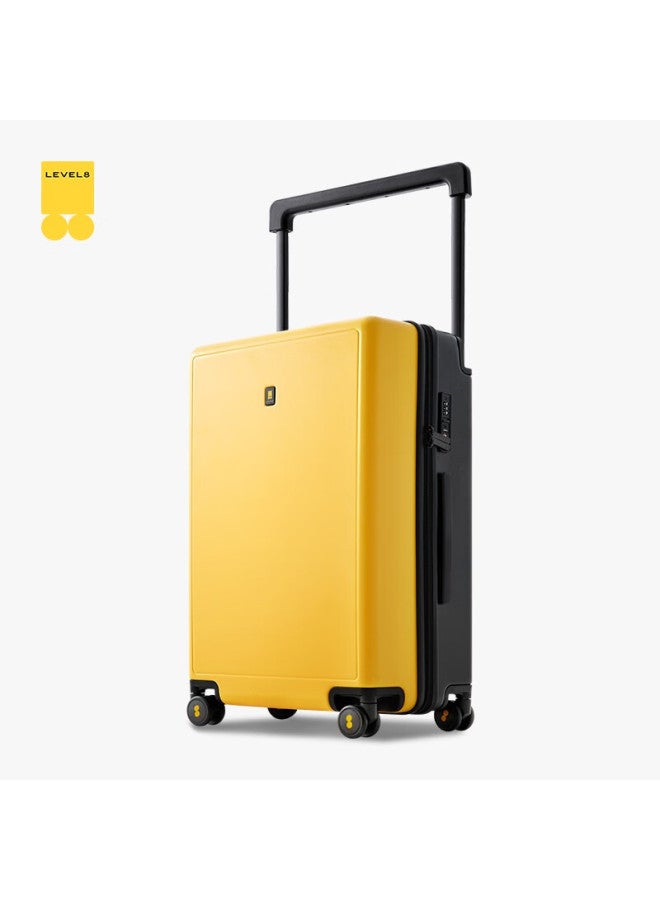 Level8 Luggage Men And Women Password Universal Wheel Trolley Case Big Traveler 24-inch Wide Pull Rod Pc Case Black Yellow Splicing Color - Image 3