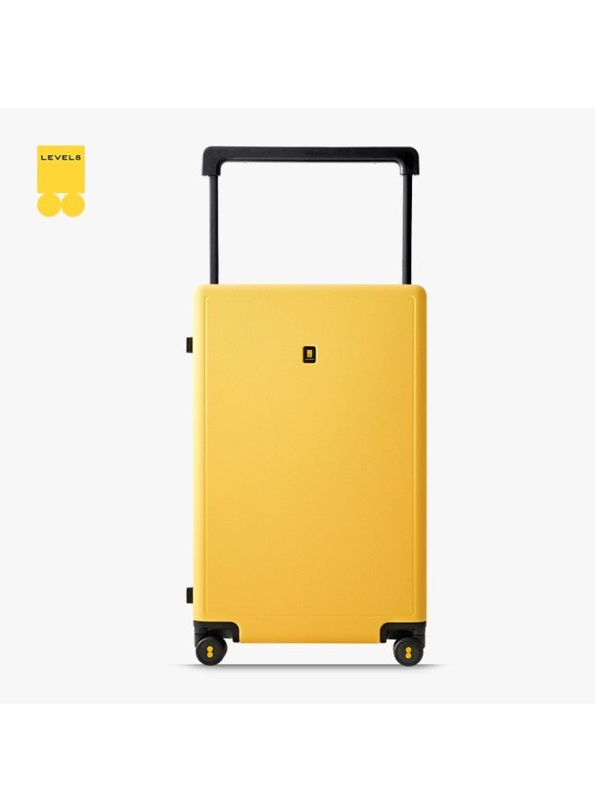 Level8 Luggage Men And Women Password Universal Wheel Trolley Case Big Traveler 24-inch Wide Pull Rod Pc Case Black Yellow Splicing Color - Image 4